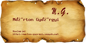 Márton Györgyi névjegykártya